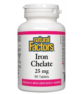 Chélate de fer 25 mg, 90 comprimés | Safest & Easiest Shopping Vitamins Online | VITASHOP