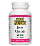 Natural Factors Iron Chelate 25 mg, 90 Tablets | Unbeatable Prices, Daily Deals | VITASHOP