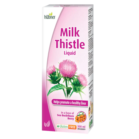 Hübner Milk Thistle Liquid 870 mg 500 ml W/ Sea Buckthorn | Unbeatable Prices, Daily Deals | VITASHOP