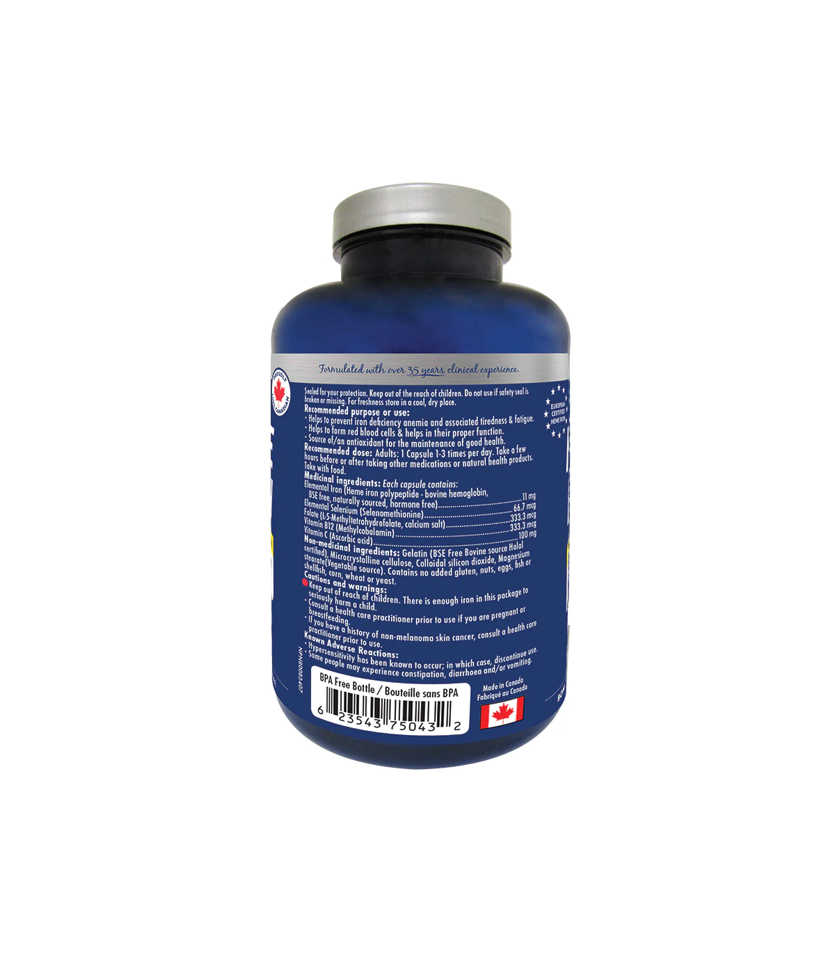 Hübner Platinum Heme Iron (Bovine Source) 60 Capsules | 每天不同折扣, 全网最低价格 | 种类齐全的保健品店铺 VITASHOP, 只有你想不到, 没有你买不到 !