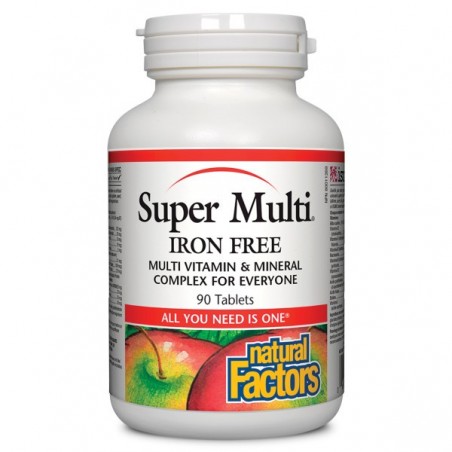 Natural Factors Super Multi Iron Free, 90 Tablets | Unbeatable Prices, Daily Deals | VITASHOP