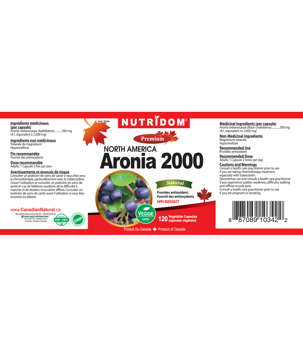 Aronia2000-4X 120 Vegi Capsules | Safest & Easiest Shopping Vitamins Online | VITASHOP