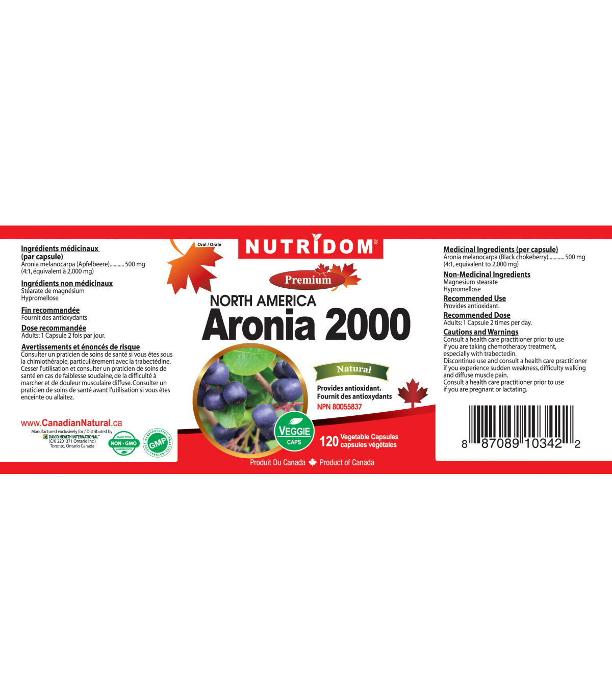 Aronia2000-4X 120 Vegi Capsules | Safest & Easiest Shopping Vitamins Online | VITASHOP