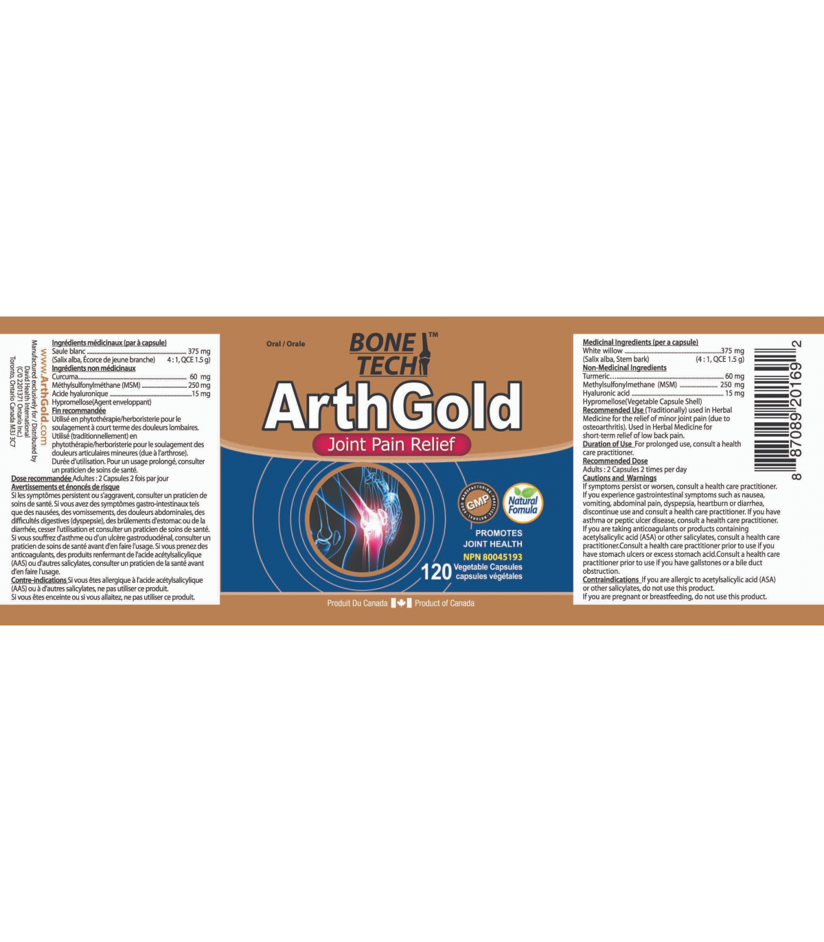 Nutridom 뉴트리돔 ArthGold 통증 완화 120 식물성 캡슐 | 매일 업데이트되는 특가 상품 | VITASHOP