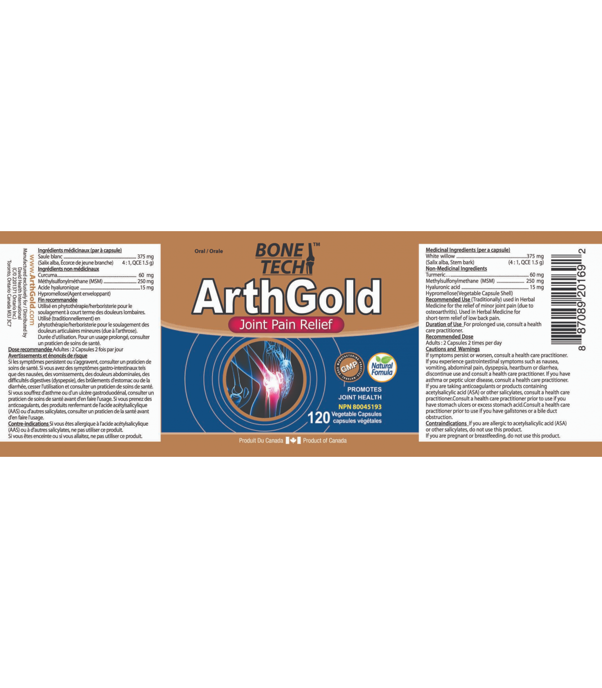 Nutridom 뉴트리돔 ArthGold 통증 완화 120 식물성 캡슐 | 매일 업데이트되는 특가 상품 | VITASHOP