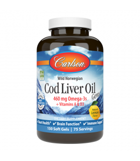 Cod Liver Oil Lemon 150 Softgels | Safest & Easiest Shopping Vitamins Online | VITASHOP