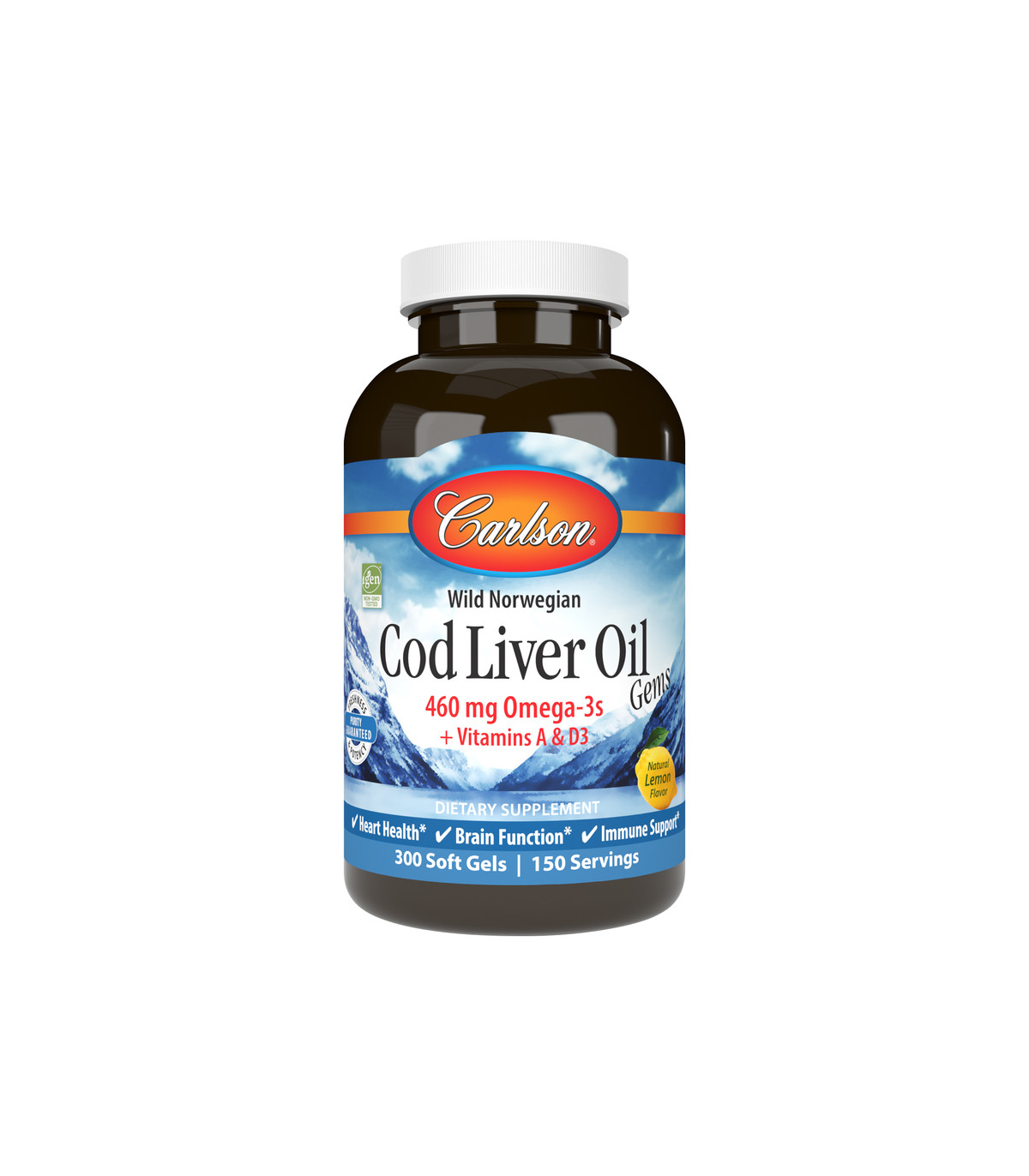 Carlson Laboratories Cod Liver Oil Lemon 300 Softgels | 每天不同折扣, 全网最低价格 | 种类齐全的保健品店铺 VITASHOP, 只有你想不到, 没有你买不到 !
