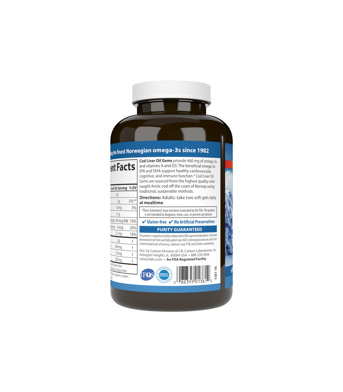 Carlson Laboratories Cod Liver Oil Lemon 300 Softgels | 每天不同折扣, 全网最低价格 | 种类齐全的保健品店铺 VITASHOP, 只有你想不到, 没有你买不到 !