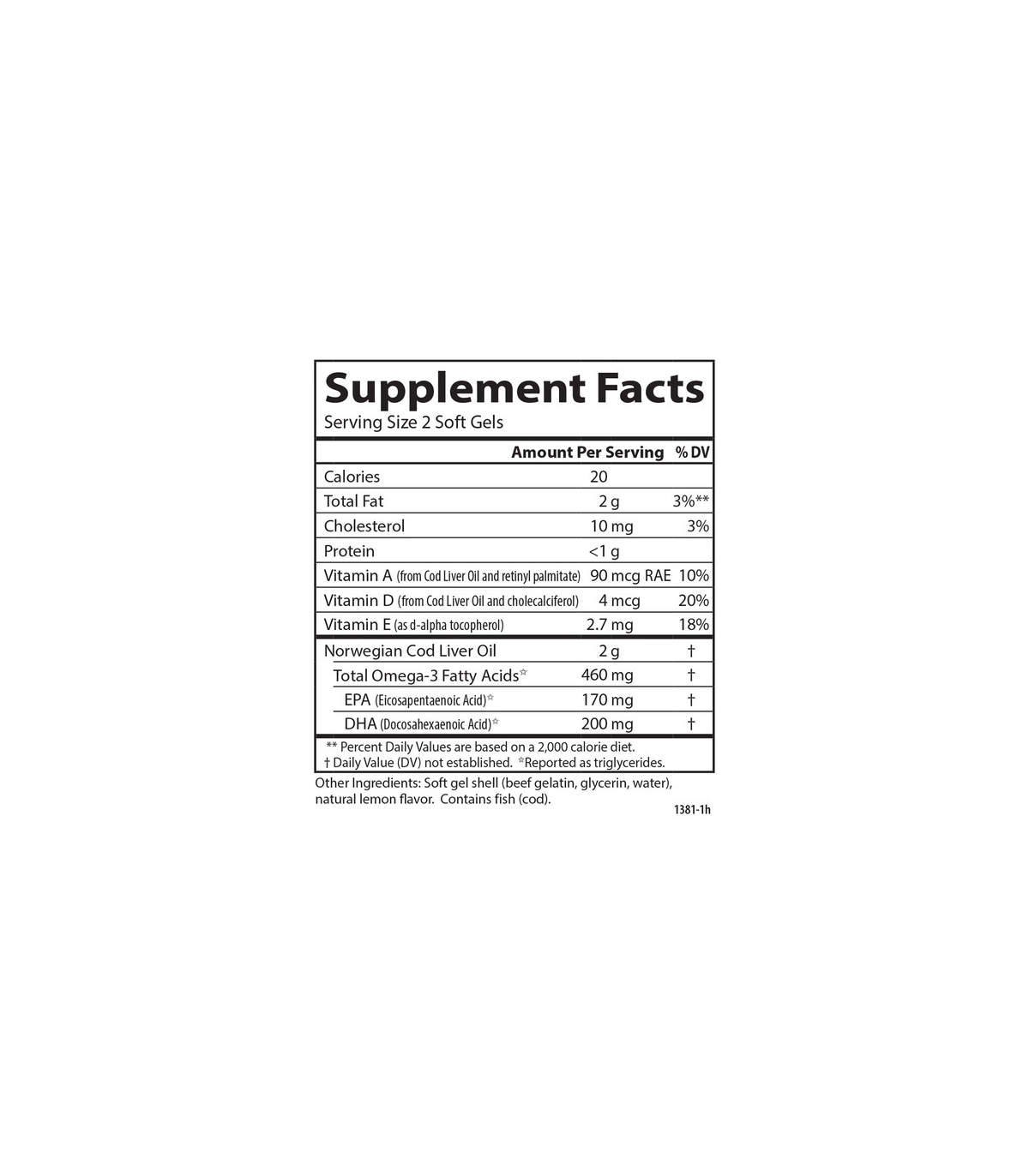Carlson Laboratories Cod Liver Oil Lemon 300 Softgels | 每天不同折扣, 全网最低价格 | 种类齐全的保健品店铺 VITASHOP, 只有你想不到, 没有你买不到 !