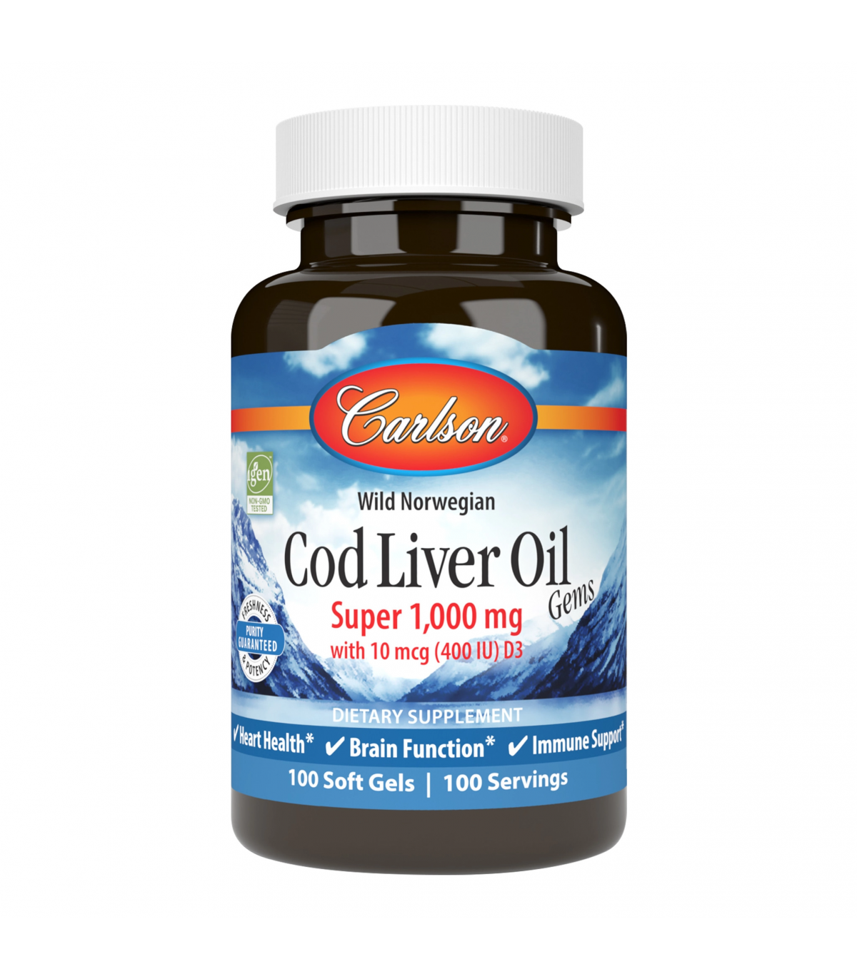 Carlson Laboratories Super Cod Liver 1000 mg 100 Softgels | Unbeatable Prices, Daily Deals | VITASHOP
