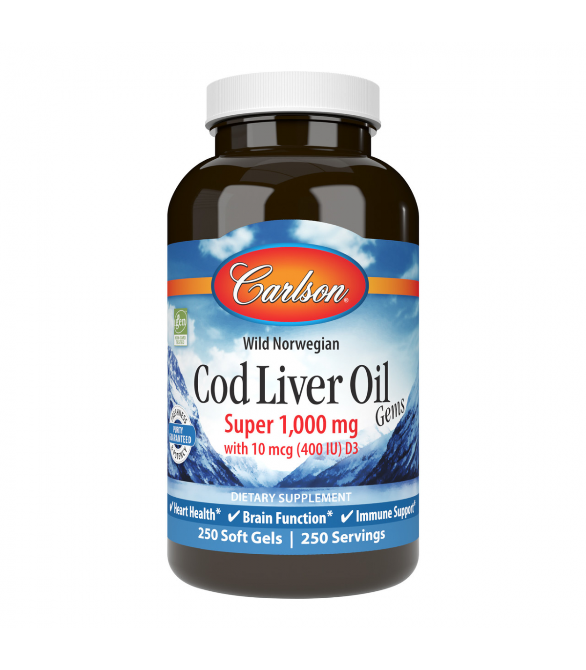 Carlson Laboratories Super Cod Liver 1000 mg 250 Softgels | Unbeatable Prices, Daily Deals | VITASHOP