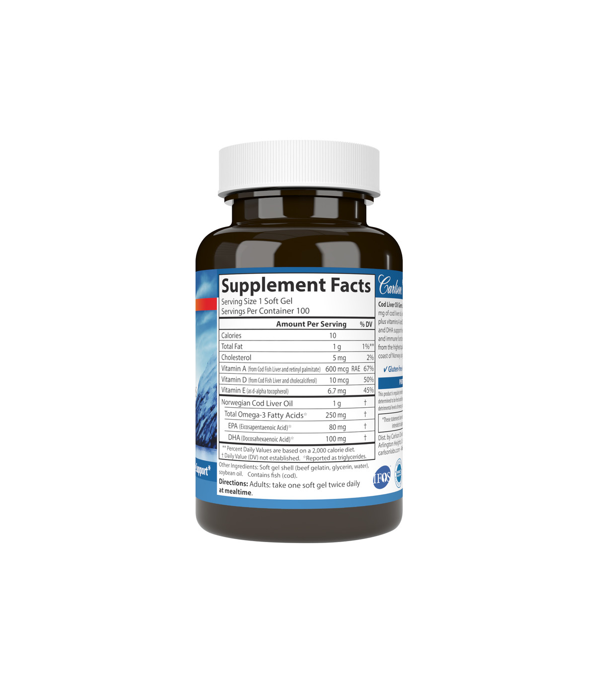Carlson Laboratories Super Cod Liver 1000 mg 250 Softgels | Unbeatable Prices, Daily Deals | VITASHOP