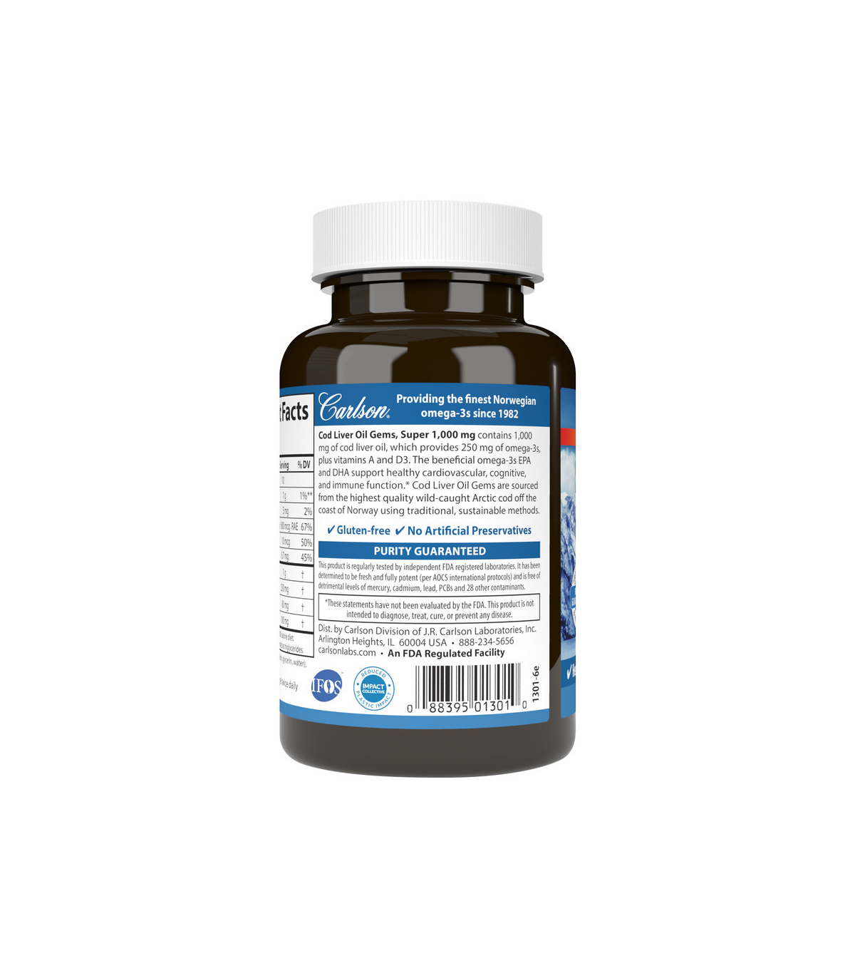 Carlson Laboratories Super Cod Liver 1000 mg 250 Softgels | Unbeatable Prices, Daily Deals | VITASHOP