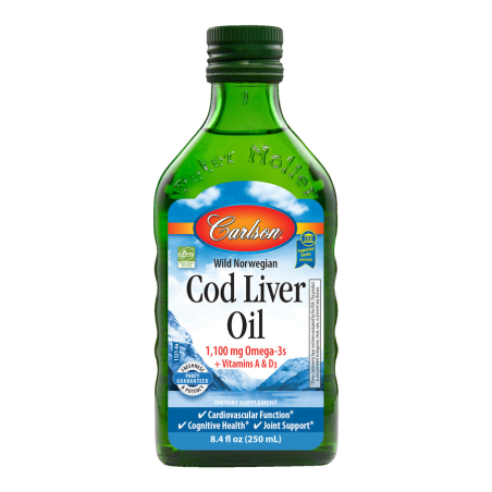 Carlson Laboratories Norwegian Cod Liver Oil Unflavoured 250 ml | Unbeatable Prices, Daily Deals | VITASHOP