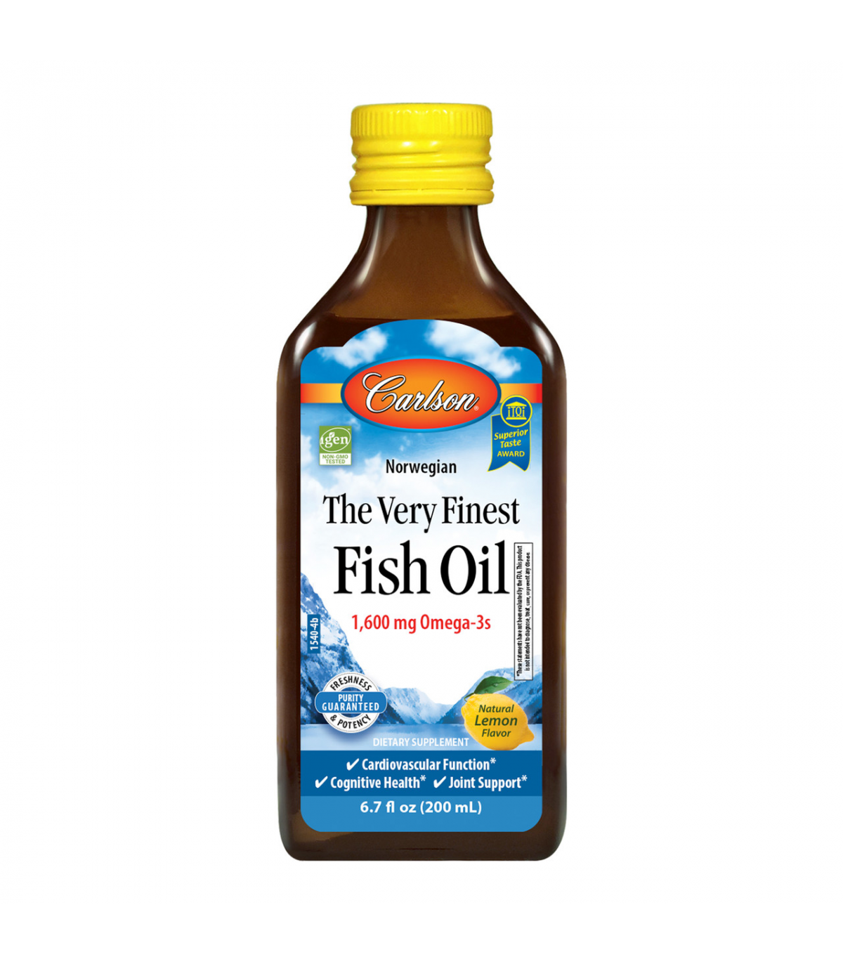 Carlson Laboratories The Very Finest Fish Oil Lemon 200 ml | Unbeatable Prices, Daily Deals | VITASHOP