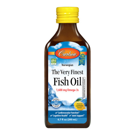 Carlson Laboratories The Very Finest Fish Oil Lemon 200 ml | Unbeatable Prices, Daily Deals | VITASHOP