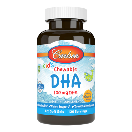 Carlson for Kids DHA Orange 120 Chewable Tablets | Safest & Easiest Shopping Vitamins Online | VITASHOP