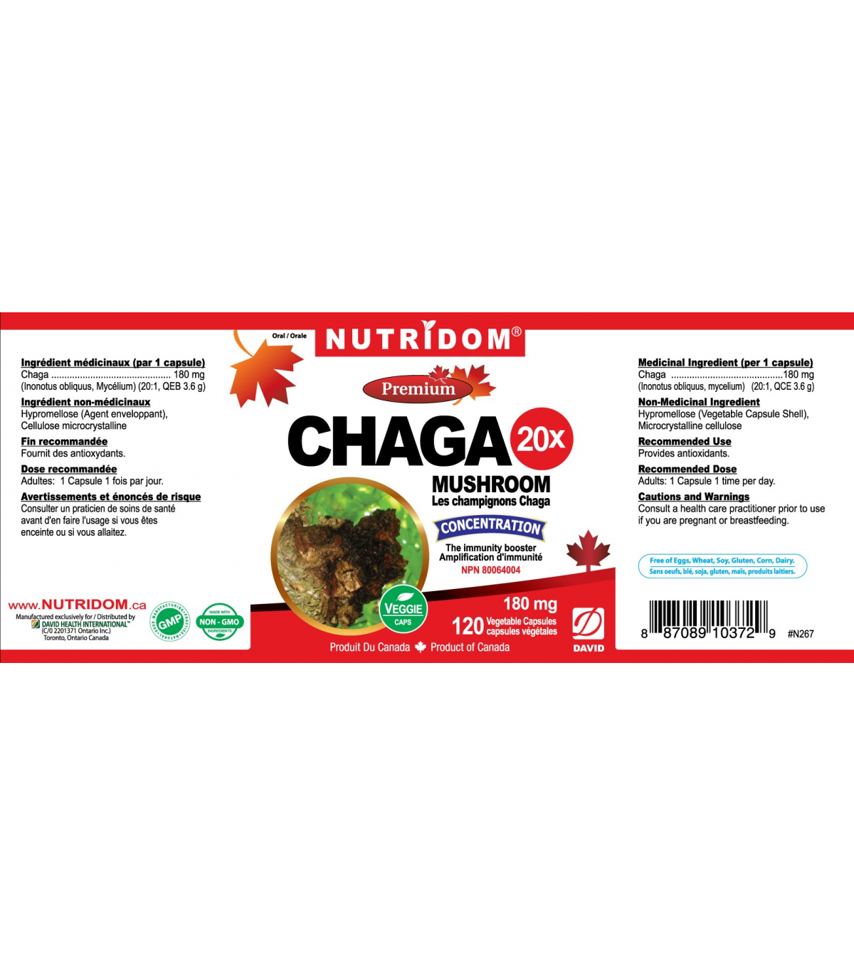 Nutridom CHAGA 20x 120 Vegi Capsules | Unbeatable Prices, Daily Deals | VITASHOP