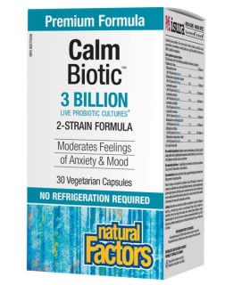 Calm Biotic 3 milliards de cultures probiotiques vivantes, 30 capsules végétariennes | Safest & Easiest Shopping Vitamins Online