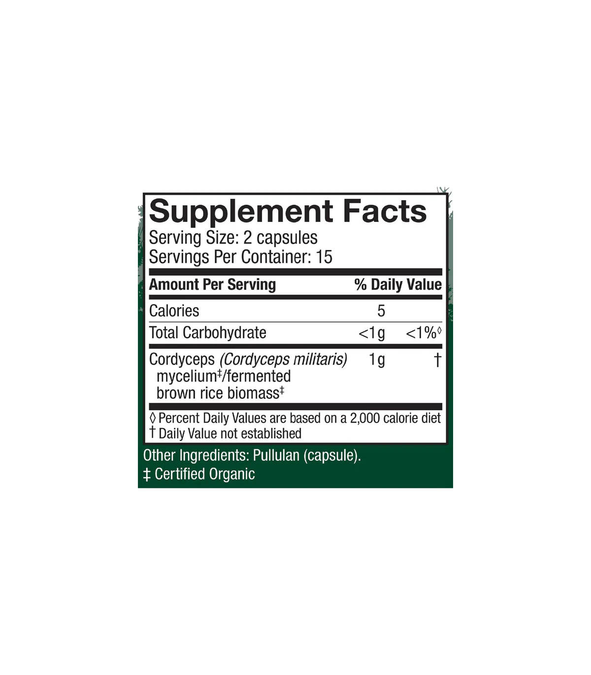 Cordyceps (Cordyceps Mycelium) 30 Capsules | Safest & Easiest Shopping Vitamins Online | VITASHOP