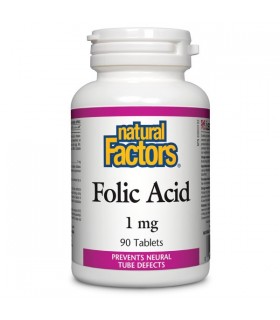Natural Factors Folic Acid 1 mg, 90 Tablets | Unbeatable Prices, Daily Deals | VITASHOP