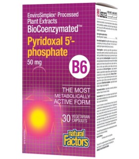 BioCoenzymated Pyridoxal 5 phosphate B6 50 mg, 30 Capsules Végétariennes | Safest & Easiest Shopping Vitamins Online | VITASHOP