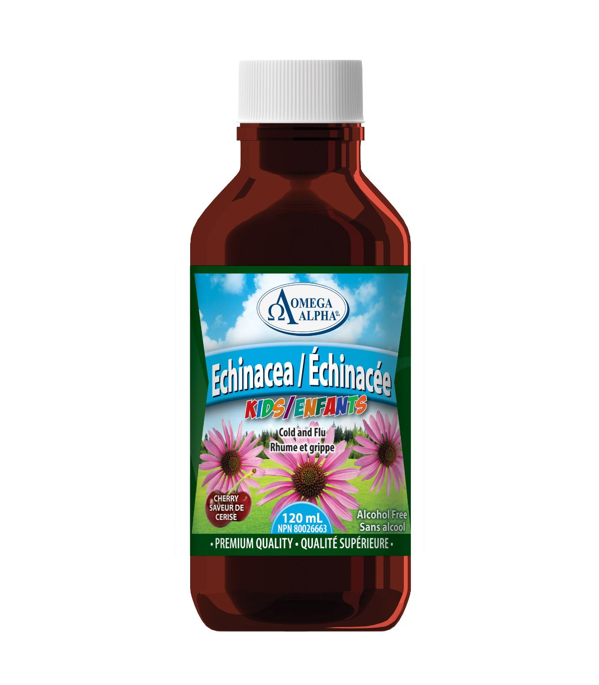 Omega Alpha Echinacea Kids Cherry 120 ml | Unbeatable Prices, Daily Deals | VITASHOP