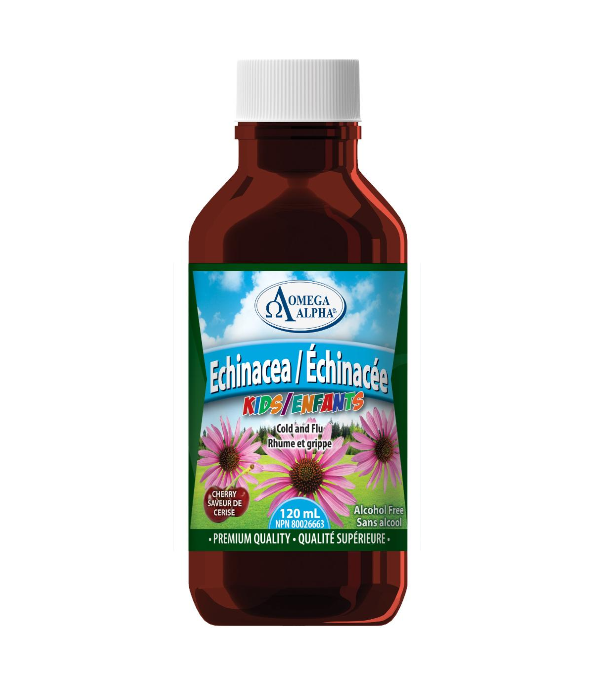 Omega Alpha Echinacea Kids Cherry 120 ml | Unbeatable Prices, Daily Deals | VITASHOP