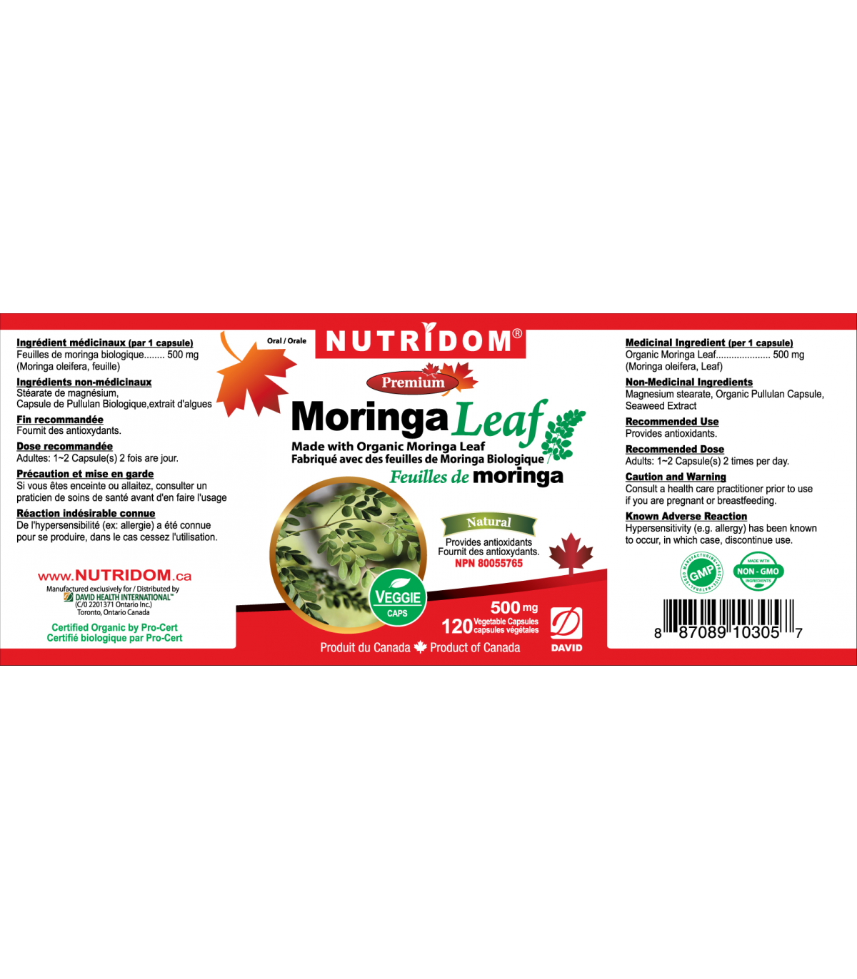 Nutridom Moringa Leaf 120 Vegi Capsules | Unbeatable Prices, Daily Deals | VITASHOP