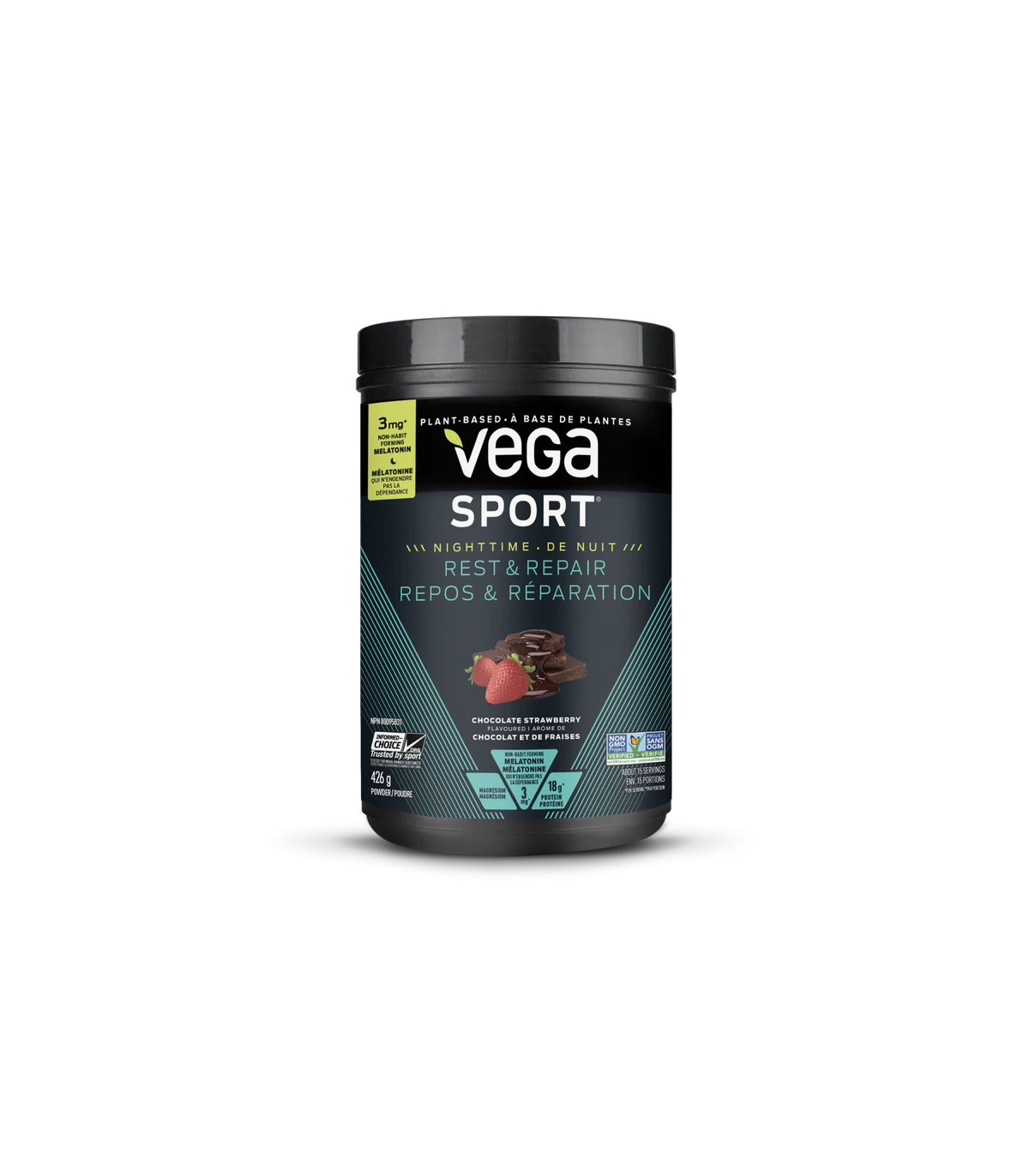 Vega Sport Rest & Repair, Chocolate Strawberry 426 g | Safest & Easiest Shopping Vitamins Online | VITASHOP