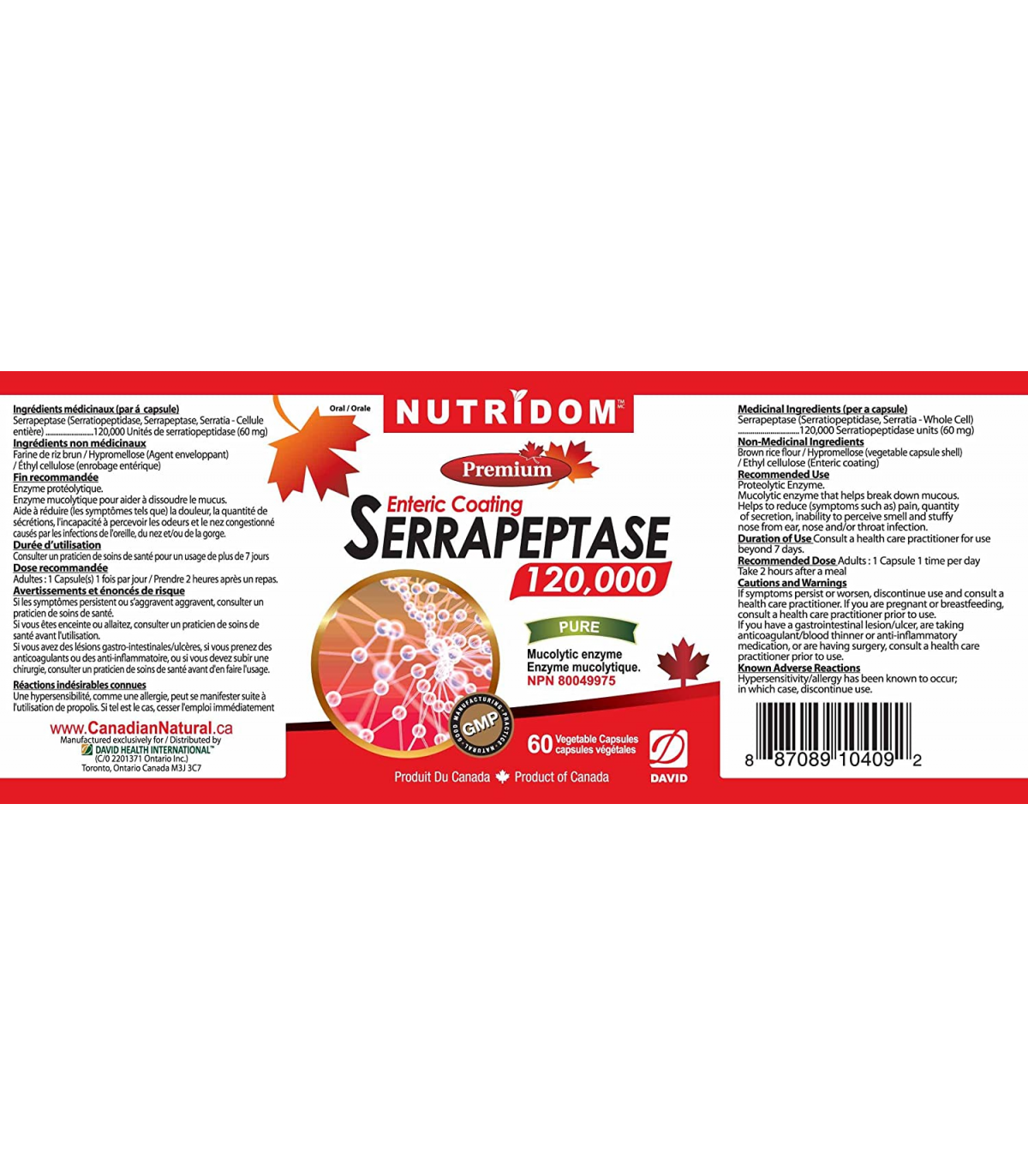 Nutridom Serrapeptase 60 Vegi Capsules | Unbeatable Prices, Daily Deals | VITASHOP