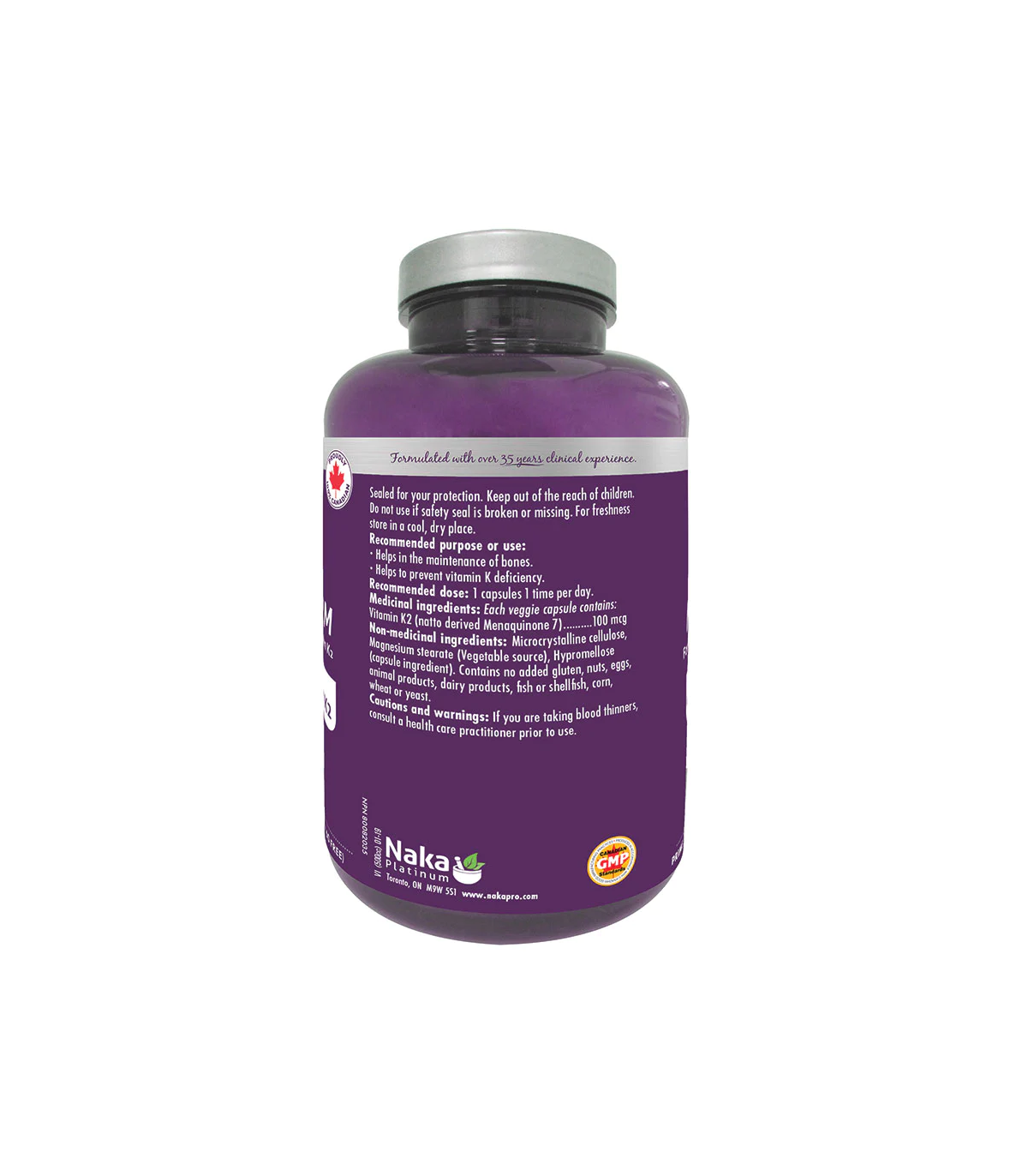 Naka 나카 플래티넘 K2(MK-7 형태) 100 mcg 300 식물성 캡슐 | 매일 업데이트되는 특가 상품 | VITASHOP
