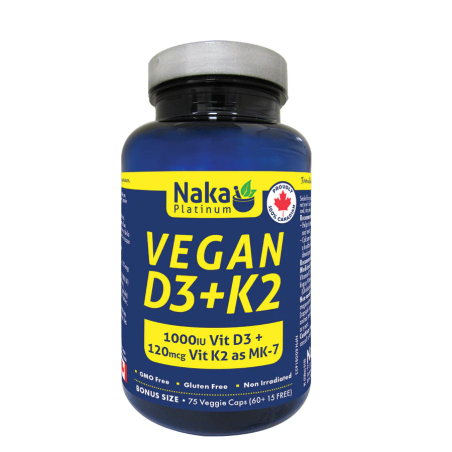 Naka Platinum Vegan D3 + K2 75 Vegi Capsules | 每天不同折扣, 全网最低价格 | 种类齐全的保健品店铺 VITASHOP, 只有你想不到, 没有你买不到 !