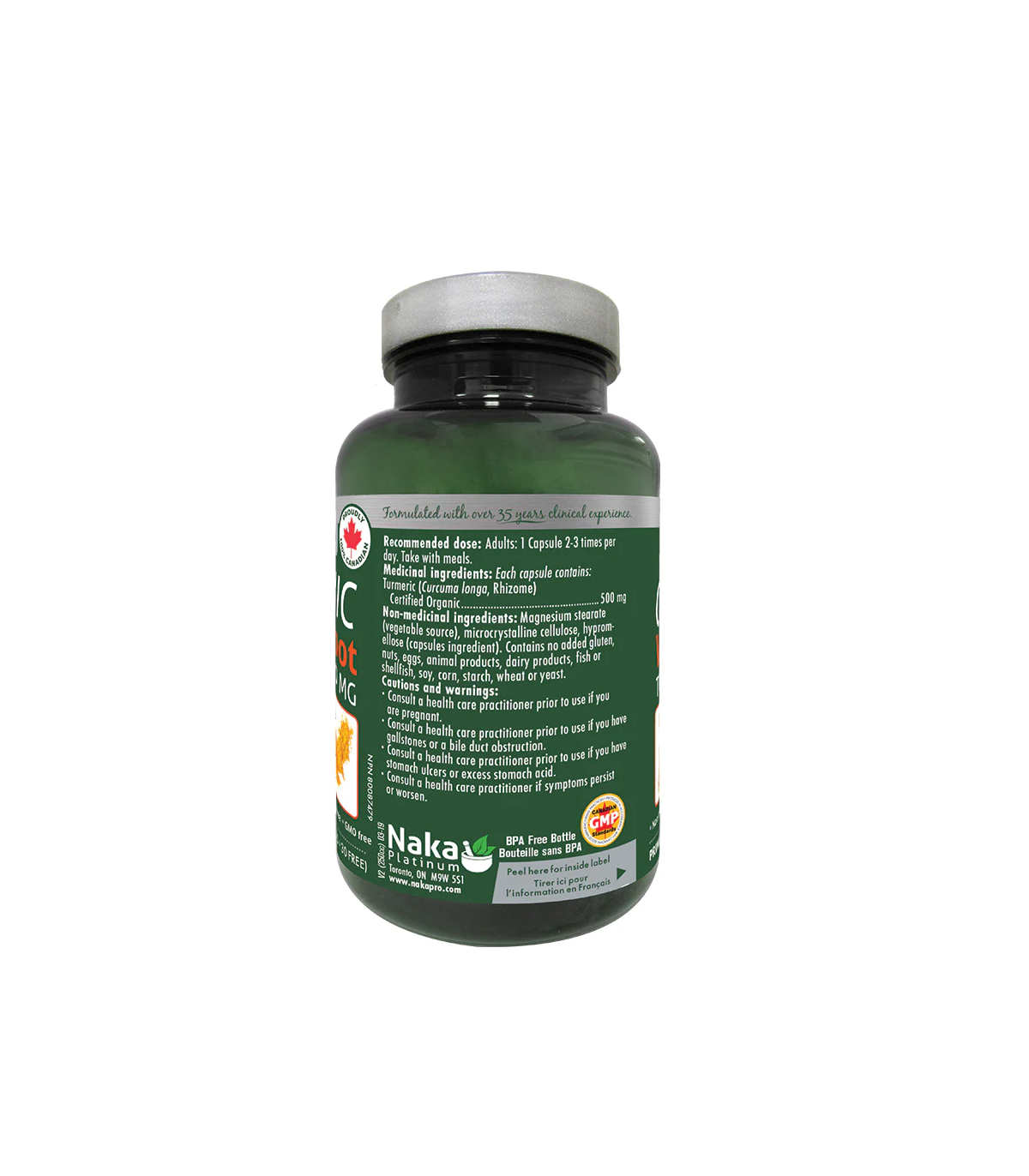 Naka Platinum Organic Whole Root Turmeric 500 mg 120 Vegi Capsules | Unbeatable Prices, Daily Deals | VITASHOP