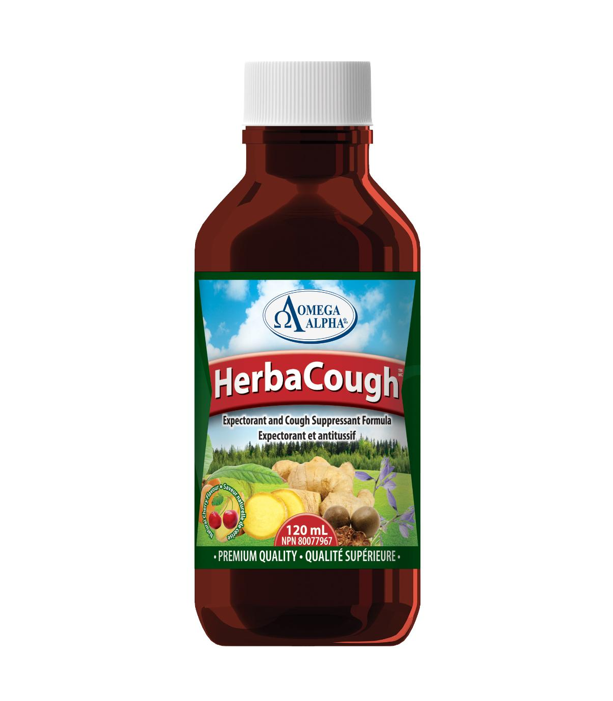 Omega Alpha 오메가 알파 HerbaCough 체리-멘톨 120ml | 매일 업데이트되는 특가 상품 | VITASHOP