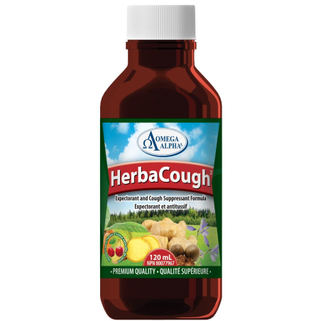 Omega Alpha 오메가 알파 HerbaCough 체리-멘톨 120ml | 매일 업데이트되는 특가 상품 | VITASHOP