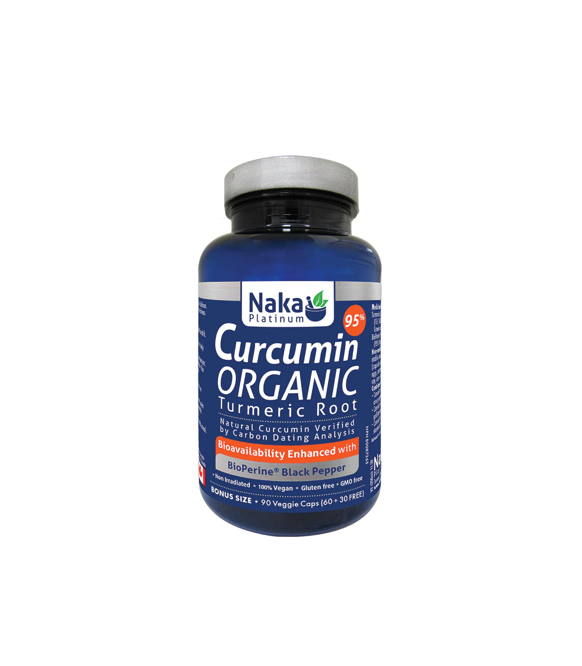 Platinum Organic Curcumin 95% +Bioperine 90 Vegi Capsules | Safest & Easiest Shopping Vitamins Online | VITASHOP