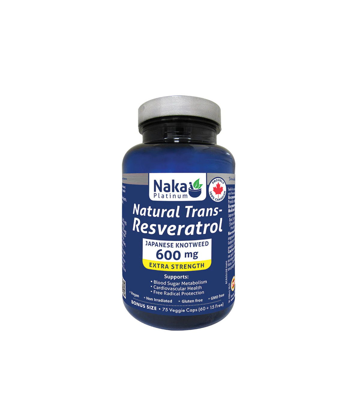 Naka Platinum Natural Trans Resveratrol 600 mg 75 Vegi Capsules | Unbeatable Prices, Daily Deals | VITASHOP