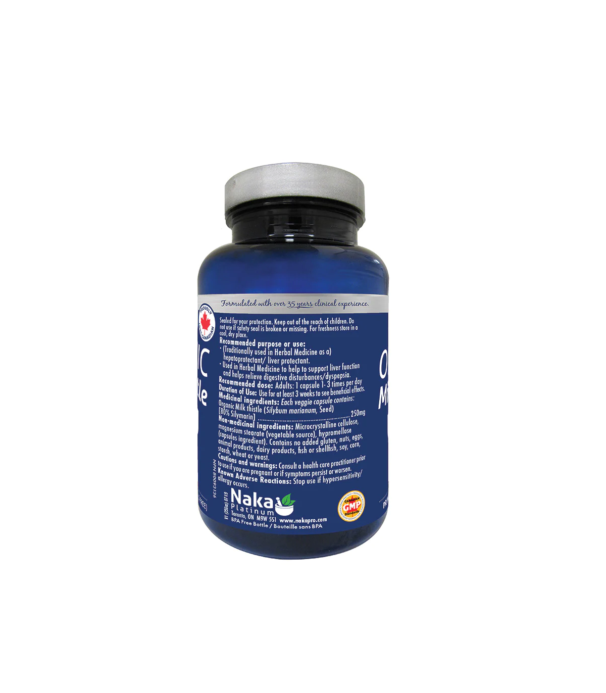 Platinum Organic Milk Thistle 250 mg 75 Vegi Capsules | Safest & Easiest Shopping Vitamins Online | VITASHOP