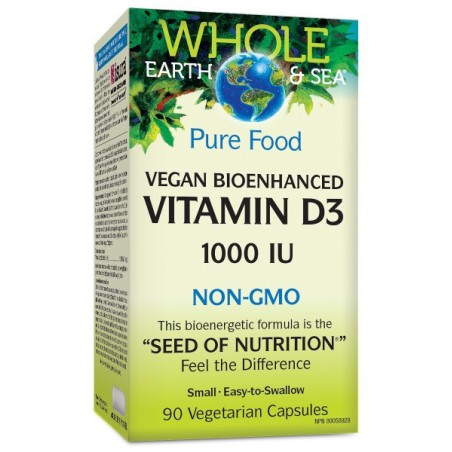 Vitamine D3 1000 UI bioaméliorée végétalienne, 90 capsules végétariennes | Safest & Easiest Shopping Vitamins Online | VITASHOP