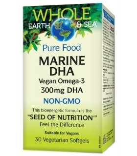 Pure Food Marine DHA Vegan Oméga-3 300 mg, 30 Softgels Végétariens | Safest & Easiest Shopping Vitamins Online | VITASHOP
