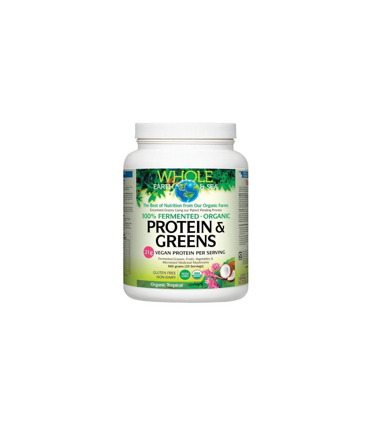 Whole Earth & Sea Fermented Organic Protein & Greens Organic Tropical, 660 g | Unbeatable Prices, Daily Deals | VITASHOP