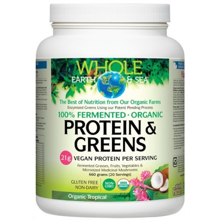 Whole Earth & Sea Fermented Organic Protein & Greens Organic Tropical, 660 g | Unbeatable Prices, Daily Deals | VITASHOP