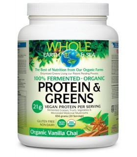 Whole Earth & Sea Fermented Organic Protein & Greens Organic Vanilla Chai, 656 g | Unbeatable Prices, Daily Deals | VITASHOP