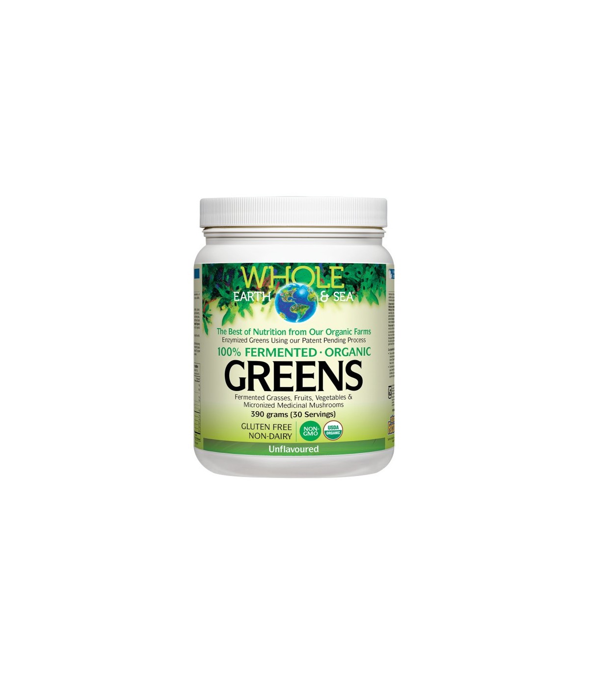 Légumes verts biologiques fermentés non aromatisés, 390 g | Safest & Easiest Shopping Vitamins Online | VITASHOP