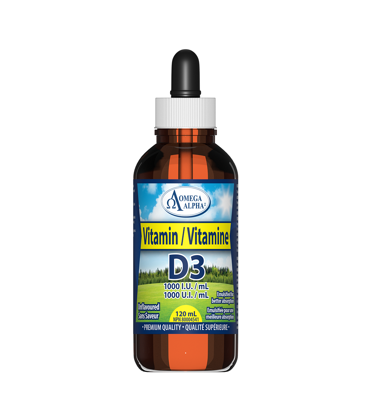 Omega Alpha Vitamin D3 1000 IU Unoured 120 ml | Unbeatable Prices, Daily Deals | VITASHOP