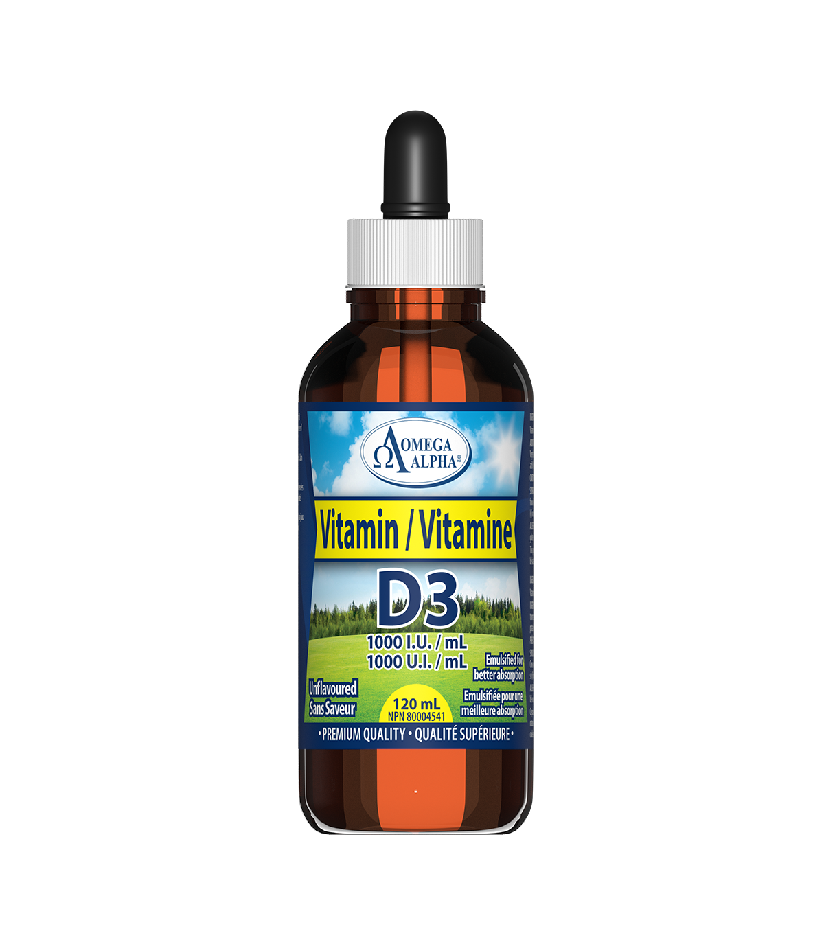 Omega Alpha Vitamin D3 1000 IU Unoured 120 ml | Unbeatable Prices, Daily Deals | VITASHOP