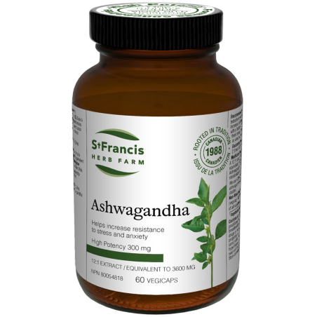St. Francis Herb Farm 세인트 프란시스 허브 팜 Ashwagandha (12:1 추출물) 60 식물성 캡슐 | 매일 업데이트되는 특가 상품 | VITASHOP
