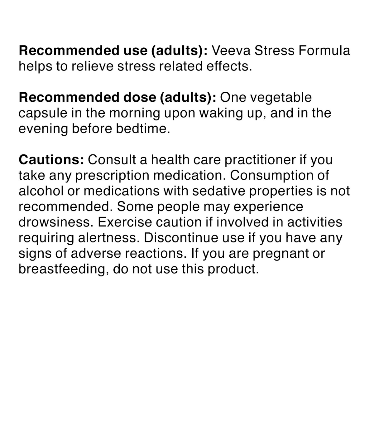 Veeva Stress Formula 60 Vegi Capsules | Unbeatable Prices, Daily Deals | VITASHOP