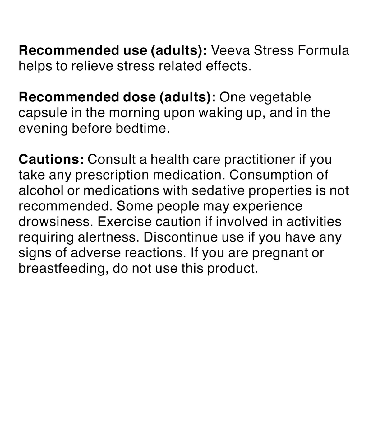 Veeva Stress Formula 60 Vegi Capsules | Unbeatable Prices, Daily Deals | VITASHOP